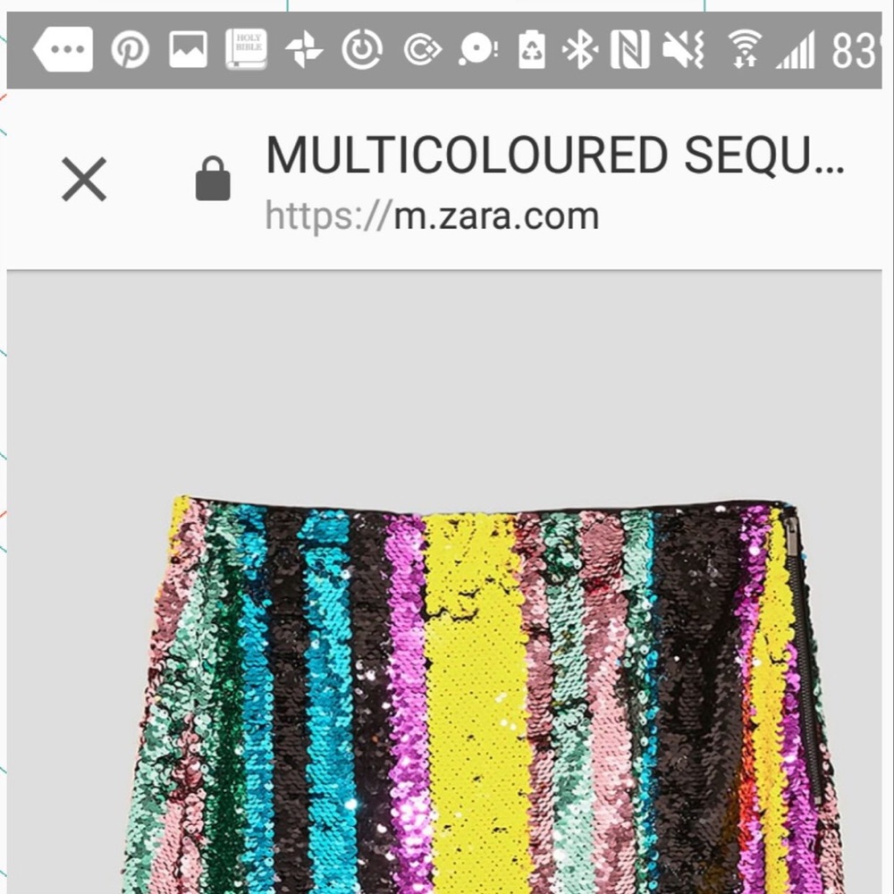 Never Worn Zara Multi color Sequin Midi Skirt!